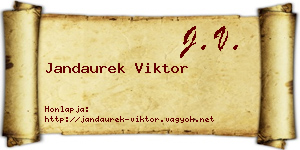 Jandaurek Viktor névjegykártya